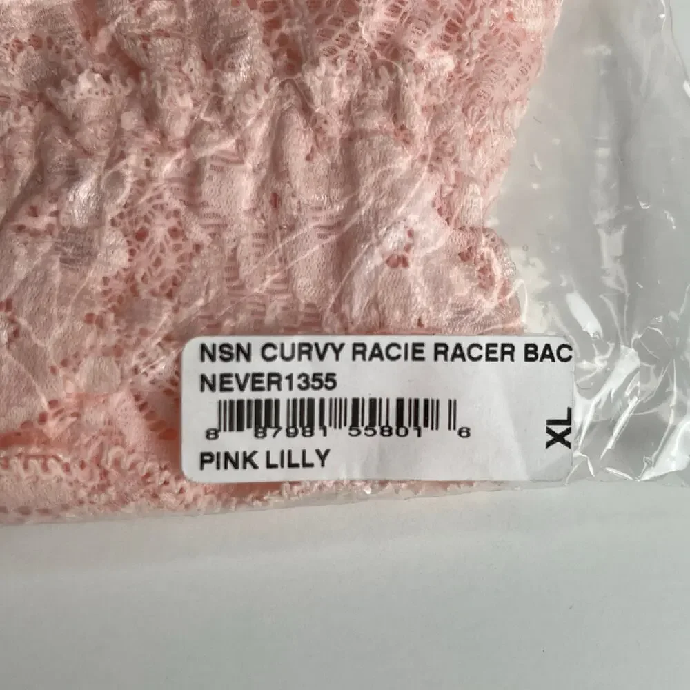 Cosabella Never Say Never Curvy Racie Racerback Bralette Pink Lilly NWT XL DD+